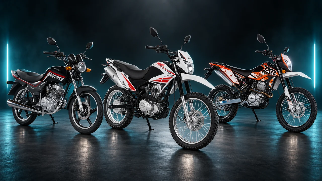 Hunter, Triax y TXR de Corven Motors en una composición de estudio