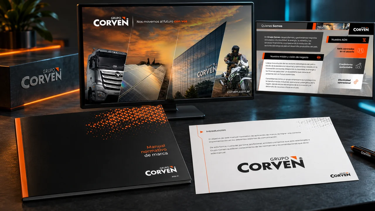 Nueva marca · Manual de identidad · Presentación institucional para Grupo Corven